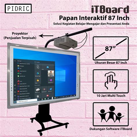 Jual Papan Tulis Interaktif iTBoard 87 Inch Interactive Smart Board ...