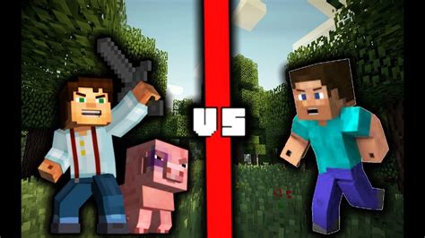 Minecraft Steve Vs Herobrine Youtube