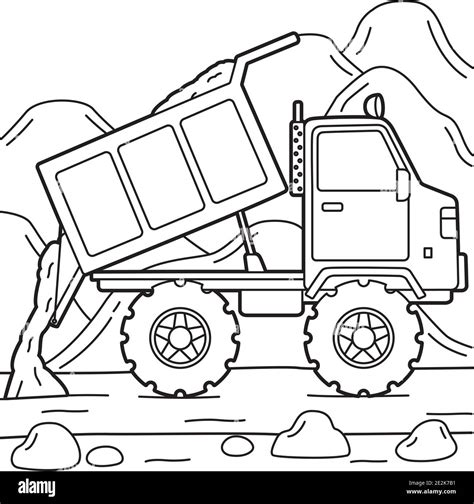 Dump Truck Coloring Page Stock Vector Image & Art - Alamy