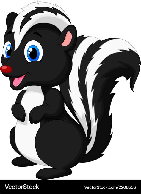 Cute skunk cartoon Royalty Free Vector Image - VectorStock