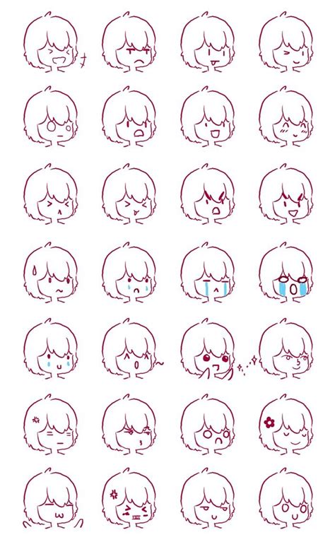 Anime faces, different expressions, emotions, chibi; How to Draw Manga ...