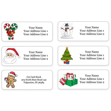 Personalized Christmas Theme Return Address Labels for Holiday Envelop ...