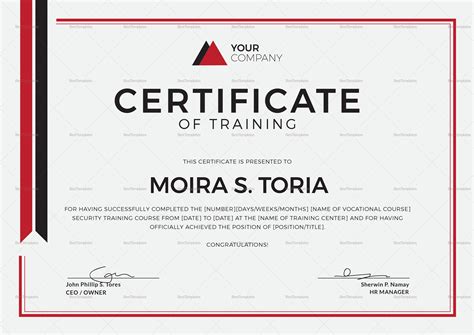 Security Training Certificate Design Template in PSD, Word, Publisher ...