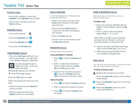 YEALINK T43 QUICK TIPS Pdf Download | ManualsLib