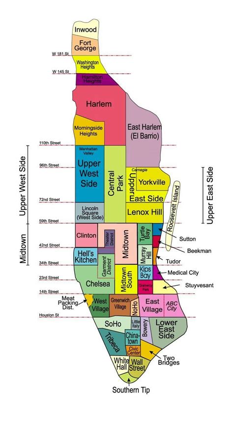 Map of Manhattan neighborhood: surrounding area and suburbs of Manhattan