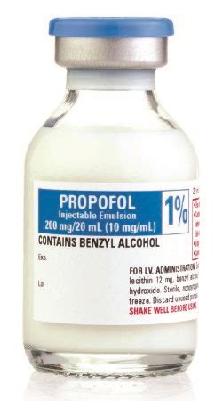 Propofol 1%, 10 mg / mL Intravenous Injection Single Dose Vial 100 mL ...