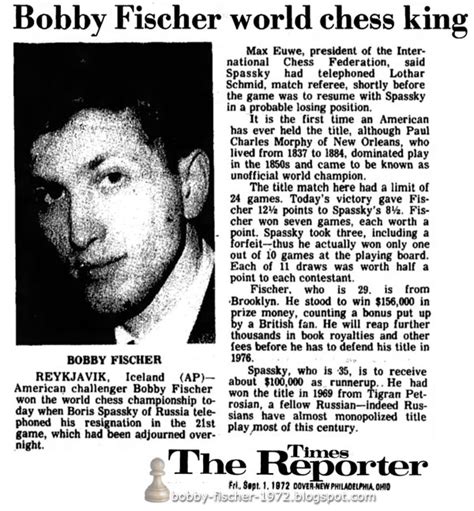 Bobby Fischer 1972: 1972 September 01