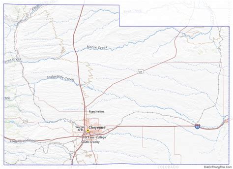 Map of Laramie County, Wyoming - Thong Thai Real