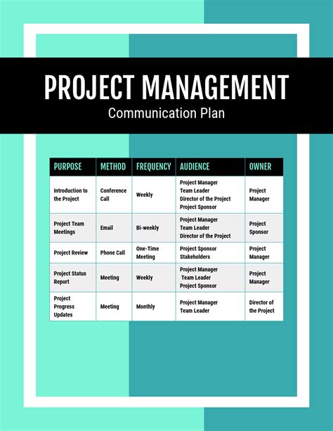 Project Management Communication Plan Template | Classles Democracy