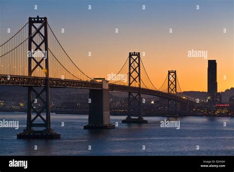 The BAY BRIDGE at sunset - SAN FRANCISCO, CALIFORNIA Stock Photo - Alamy