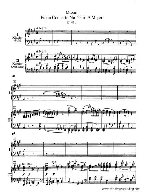 Mozart Piano Concerto No 23 in A, K 488 (2 Piano) | PDF