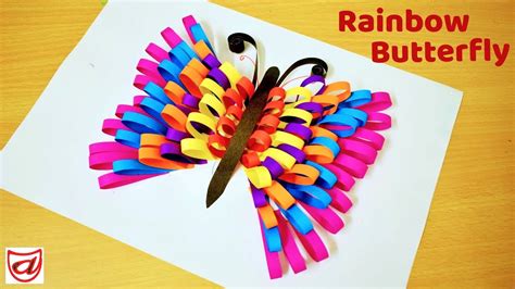 Rainbow Butterfly | How to make paper butterflies | Cute and Easy DIY ...