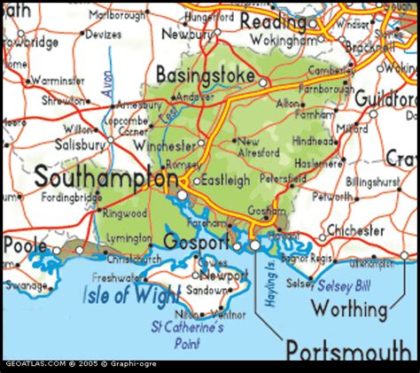 Map of Hampshire, England, UK Map, UK Atlas