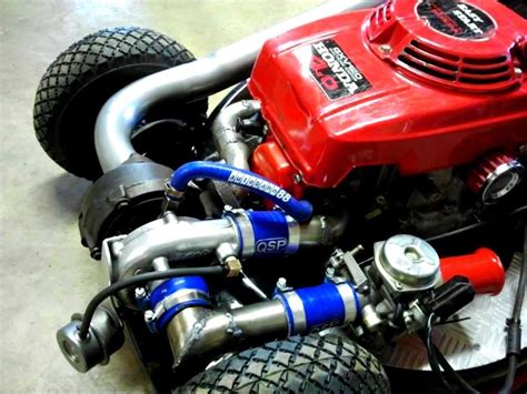 Honda GXV120 lawnmower with Garrett turbo and large wheels | Go kart ...