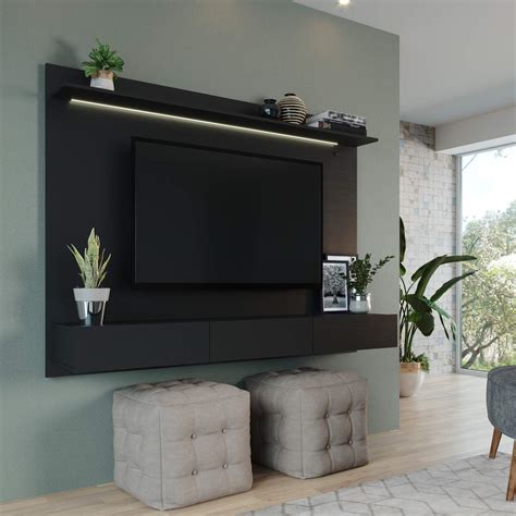 Buy Bliss Modern Wall ed Entertainment Center, Floating TV Natural Wall ...