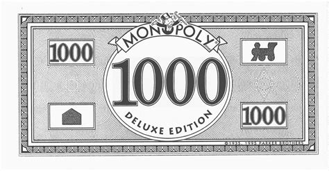 Looking for a 1000 Monopoly Money template? This playing money is used ...