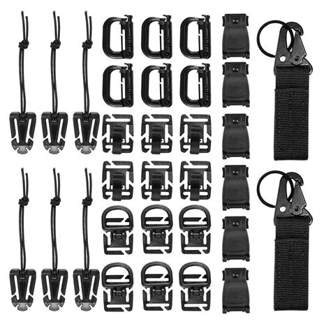 Konesky 32Pcs Tactical Molle Attachments Tactical Gear Clips Nylon ...