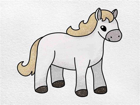 Easy Cute Horse Drawing - HelloArtsy