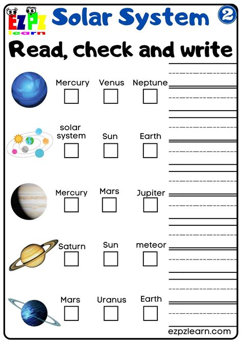 The solar system worksheets for kindergarten and preschool - Worksheets ...