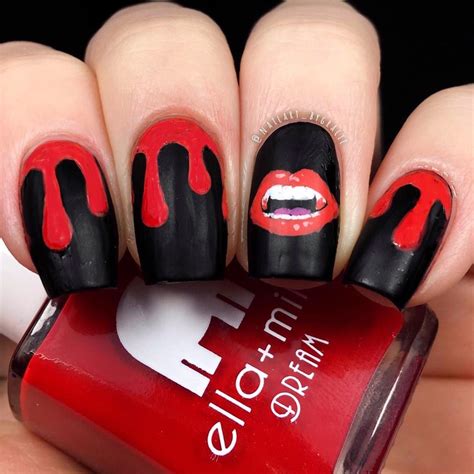 Vampire Halloween Nail Art | Vampire nails, Nails, Simple nails