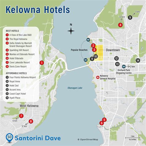 KELOWNA HOTEL MAP - Best Beaches, Neighborhoods, & Places to Stay