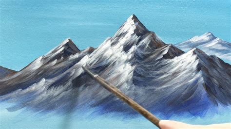 How To Paint A Snow Covered Mountain in Acrylics using Filbert Brush ...