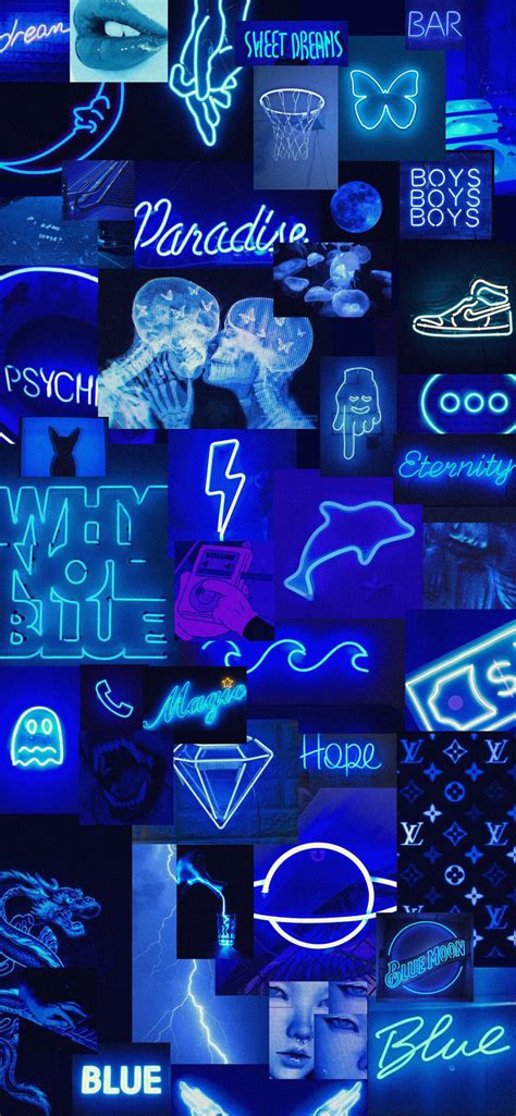 Blue Neon Aesthetic Wallpapers - Aesthetic Blue Wallpaper for iPhone