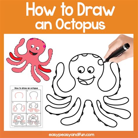 how to draw a octopus easy Cat draw realistic easy kids hub cats ...