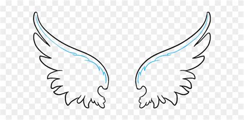 How To Draw Angel Wings In A - Easy Bird Wings Drawing, HD Png Download ...