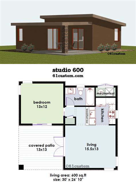 studio600: Small House Plan | 61custom | Contemporary & Modern House Plans