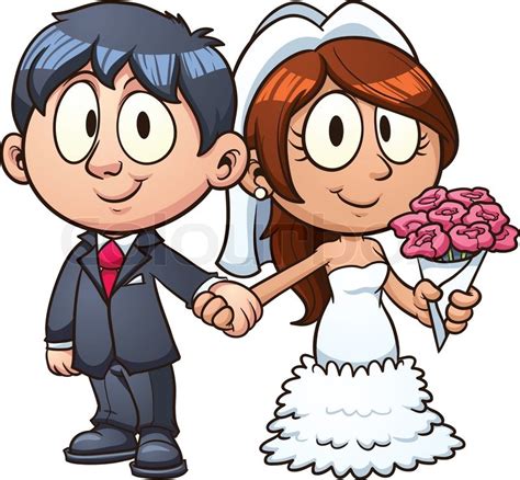 Simple Bride And Groom Cartoon