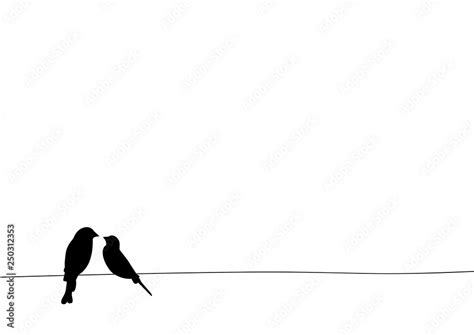 Birds On Wire, Wall Decals, Two Birds on Wire Illustration Design ...