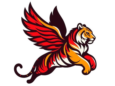 Premium Vector | Flying tiger illustration logo vector