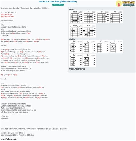 Chord: Zara Zara Touch Me (failed - reindex) - tab, song lyric, sheet ...