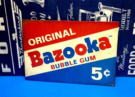 ORIGINAL BAZOOKA BUBBLE GUM METAL SIGN GARAGE SHOP MAN CAVE GARAGE ...