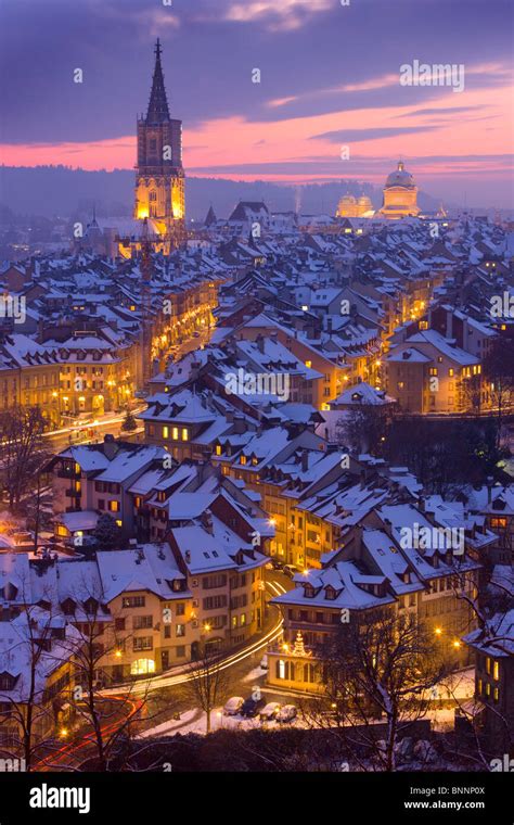 Bern BE Old Town night winter canton Bern town city Christmas Advent ...