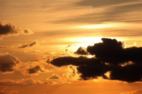 sunset sun clouds dark clouds bright cloud 4k HD Wallpaper