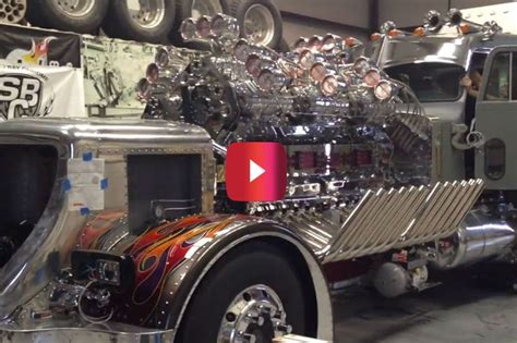 Custom Peterbilt Truck Has Monstrous Engine With 24 Cylinders, 12 ...