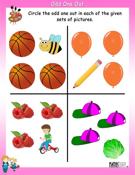 Recommendation Odd One Out Worksheets For Grade 1 Insect Kindergarten