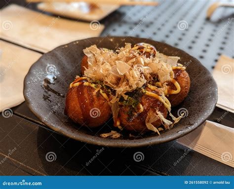 Octopus Balls Japanese Fried Stock Photo - Image of breakfast, food ...