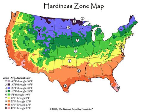 Hardiness Zone Map for Succulent Plants