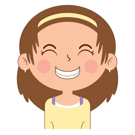 girl happy face cartoon cute 14428974 PNG