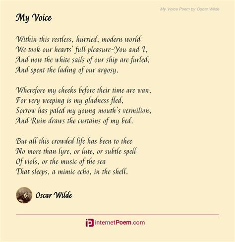 My Voice Poem by Oscar Wilde | Happy poems, Poems, Family poems