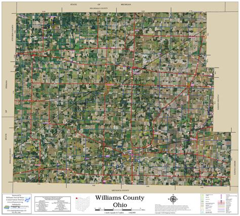 Williams County Ohio 2023 Aerial Wall Map | Mapping Solutions