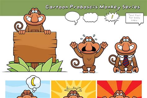 Cartoon Proboscis Monkey | Pre-Designed Illustrator Graphics ~ Creative ...