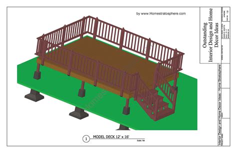 Free 12' X 16' Deck Plan Blueprint (with PDF Document Download)