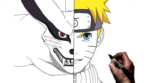 Naruto 9 Tails Mode Drawing