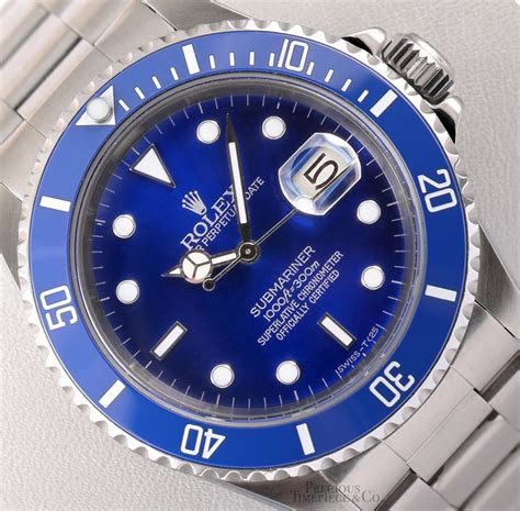 Rolex Submariner 16610 Date Stainless Steel 40mm Watch-Blue | Etsy