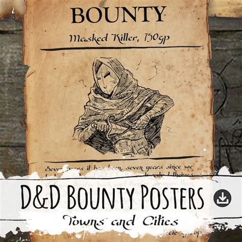 D&D Bounty Poster towns and Cities editable PDF - Etsy