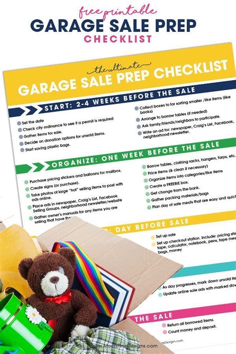 Garage Sale Prep Checklist | Free Printable Organizer for Garage Sales ...